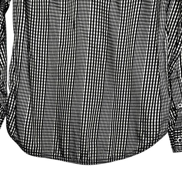 7 for All Mankind Button Down Shirt, Plaid, Long Sleeve, Black White Mens S NWOT - Picture 5 of 9
